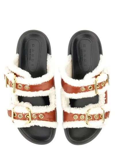 Marni Fussbett Shearling Slides