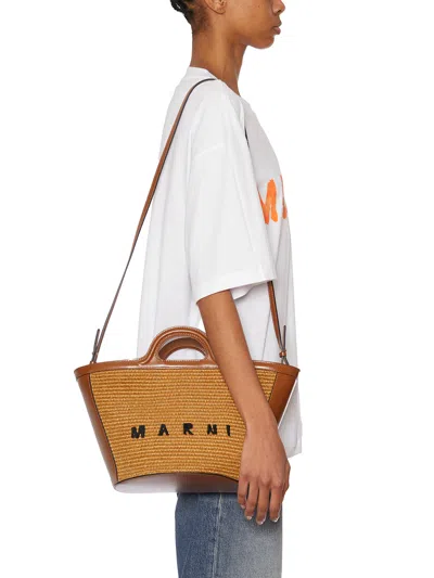 Marni Leather And Raffia Tropicalia Micro Bag