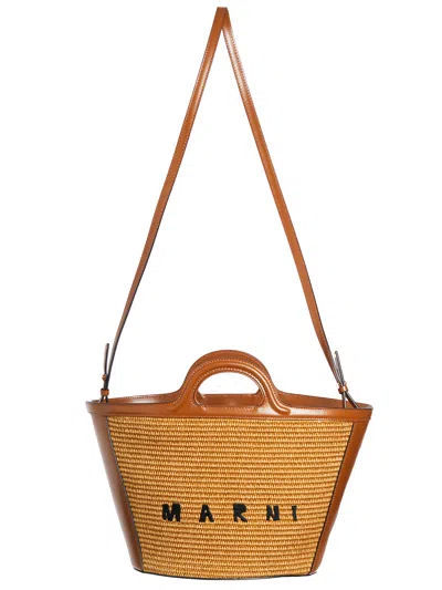 Marni Leather And Raffia Tropicalia Micro Bag