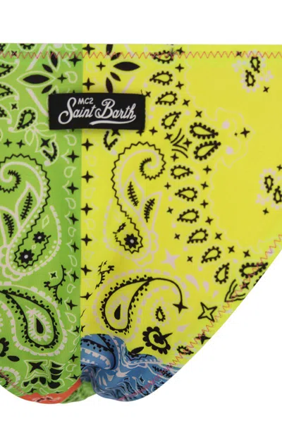 Mc2 Saint Barth Bandana Patterned Swim Briefs With Ties