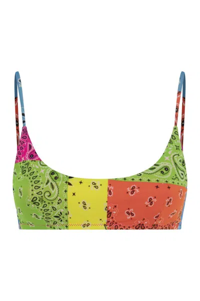 Mc2 Saint Barth Bralette Top With Bandana Print