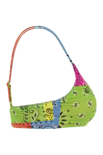Mc2 Saint Barth Bralette Top With Bandana Print