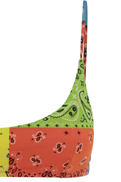 Mc2 Saint Barth Bralette Top With Bandana Print