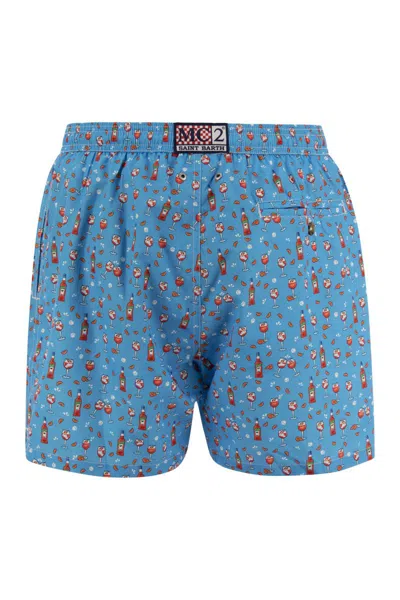 Mc2 Saint Barth Lightweight Fabric Swim Boxer Shorts With Print
