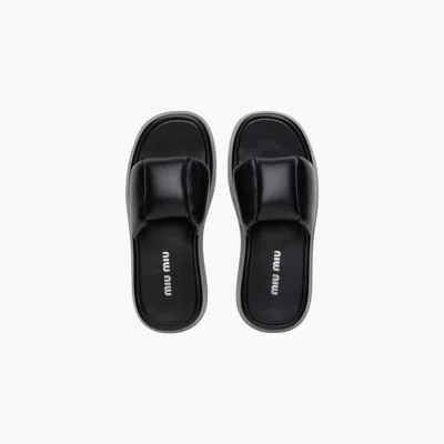 Miu Miu Padded Leather Sandals