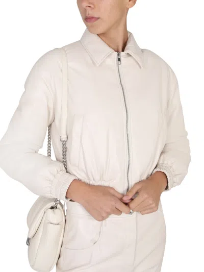 Msgm Collared Neck Jacket Elasticated Hem In Pink