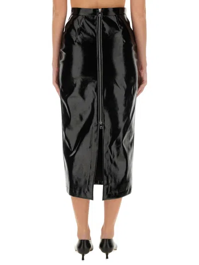 Shop Msgm Patent Leather Midi Skirt