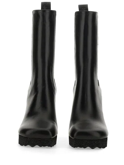 Off-white Calf Leather Sponge Heel Boots