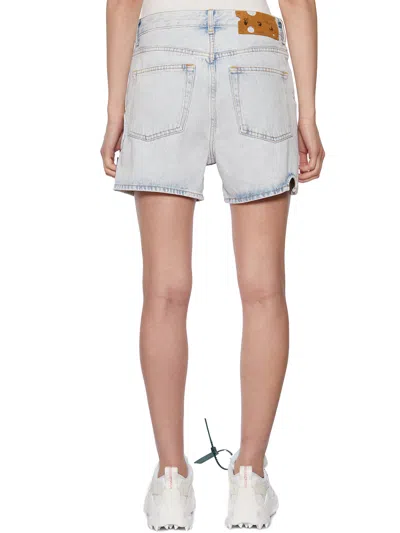 Off-white High Waisted Denim Shorts With Cut-out Details For Men