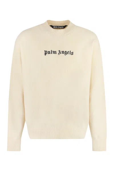 Palm Angels "classic Logo" Merino Wool And Cashmere Sweater