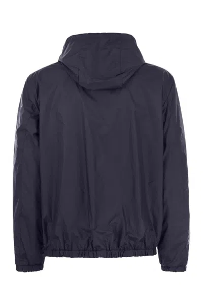 Peserico Men's Reversible Jacket With Hood In Blue