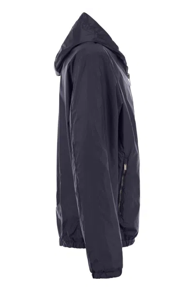 Peserico Men's Reversible Jacket With Hood In Blue