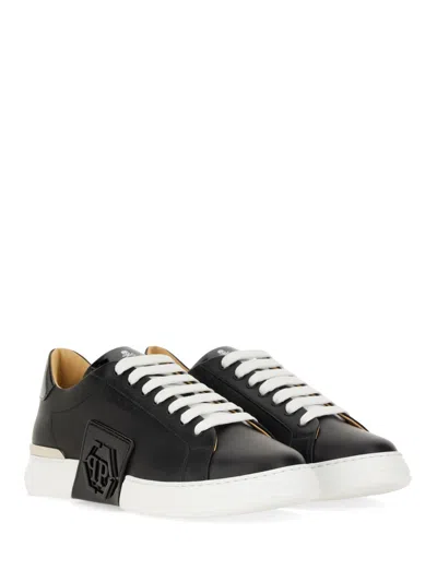 Philipp Plein Black Calf Leather Sneakers