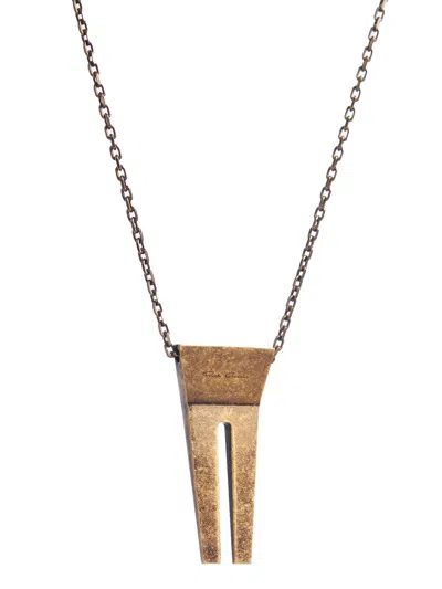 Rick Owens Bronze Open Trunk Necklace