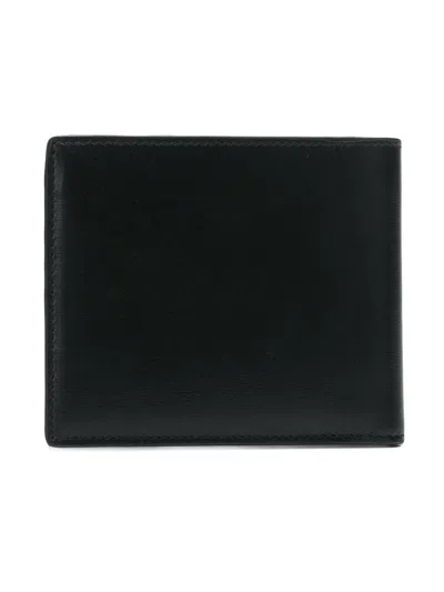 Saint Laurent Logo-plaque Leather Wallet In Black
