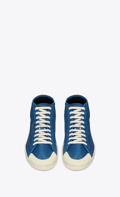 Saint Laurent Blue Sl 39 Court Classic Logo Mid Top Sneakers