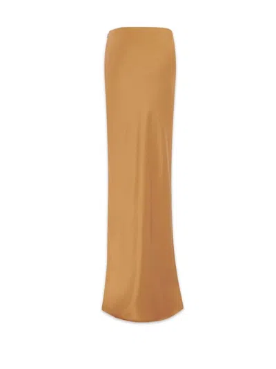Saint Laurent Women's Crepe Satin Long Skirt