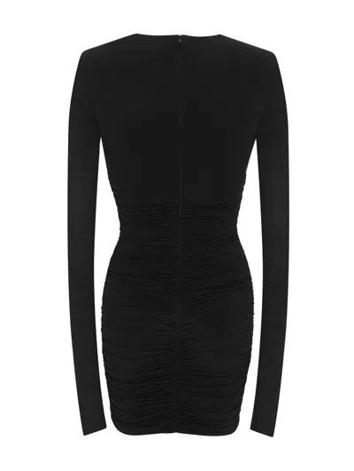 Saint Laurent Long Sleeve Mini Dress Black