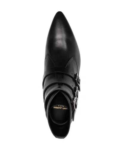 Saint Laurent Black Gothic Manito Boots For Men