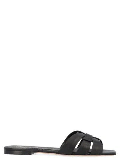 Saint Laurent Paris Women Tribute Mules In Smooth Leather