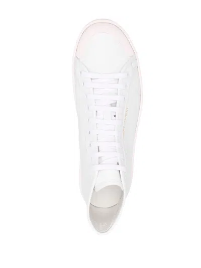 Saint Laurent White And Pink Sneakers For Men In Calf Leather