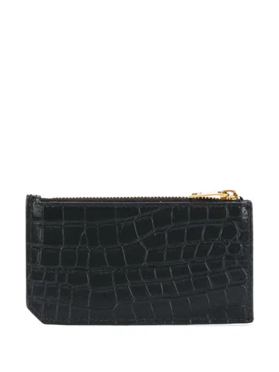 Saint Laurent Tiny Cassandre Logo Plaque Cardholder
