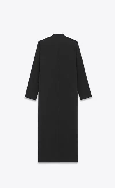 Saint Laurent Wool And Mohair Kaftan For Men In Noir