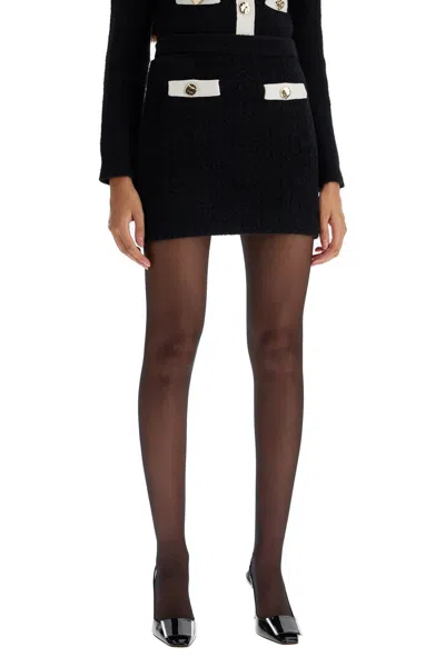 Self-portrait Self Portrait Black Alpaca Blend Skirt Women In Black