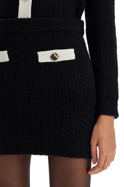 Self-portrait Self Portrait Black Alpaca Blend Skirt Women In Black
