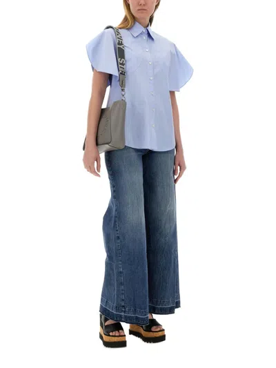 Stella Mccartney Flared Short Sleeve Cotton Shirt