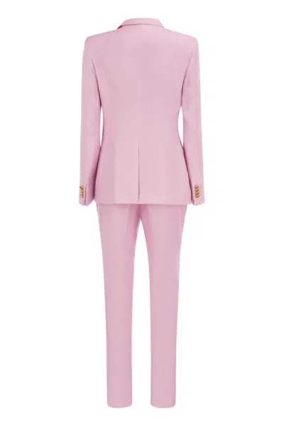 Tagliatore Cotton And Linen Blend Suit With Peak Lapels