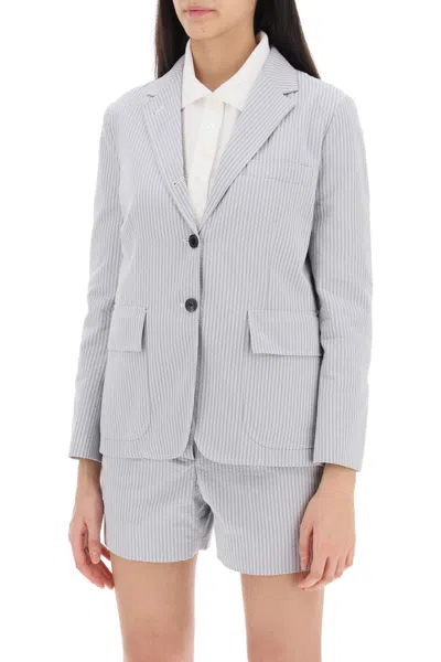 Thom Browne Thom E Women's Seersucker Single-breasted Jacket