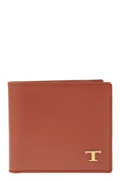 Tod's Men Leather Wallet With Logo