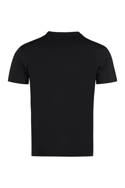 Tom Ford White Crewneck T-shirt With Tf Embroidery In Lyocell And Cotton Blend Man