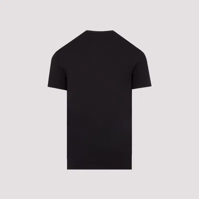 Tom Ford White Crewneck T-shirt With Tf Embroidery In Lyocell And Cotton Blend Man