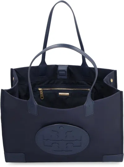 Tory Burch 'ella Small' Blue Tote Bag With Tonal Logo Detail