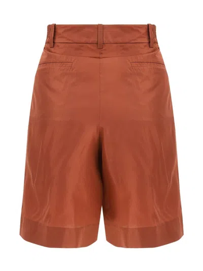 Valentino Gingerbread Print Silk Bermuda Shorts For Women