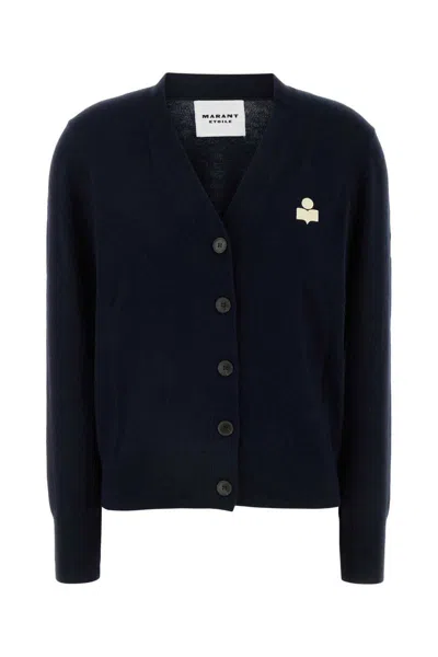 Isabel Marant Étoile Isabel Marant Etoile Midnight Blue Cotton Blend Karina Cardigan In Blue