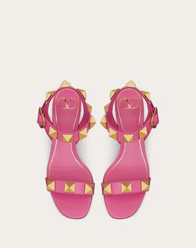 Valentino Studded Roman 90mm Sandals For Women In Pink