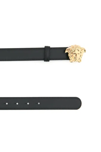 Versace Black Cintura Medusa Logo Belt