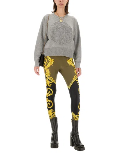 Shop Versace Wool Blend Medusa Sweater