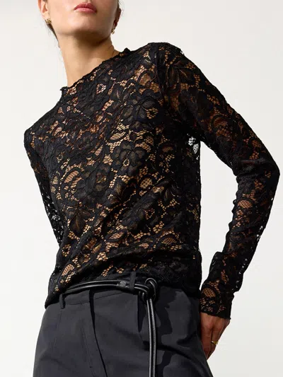 Brochu Walker The Donne Floral Lace Top In Black Onyx