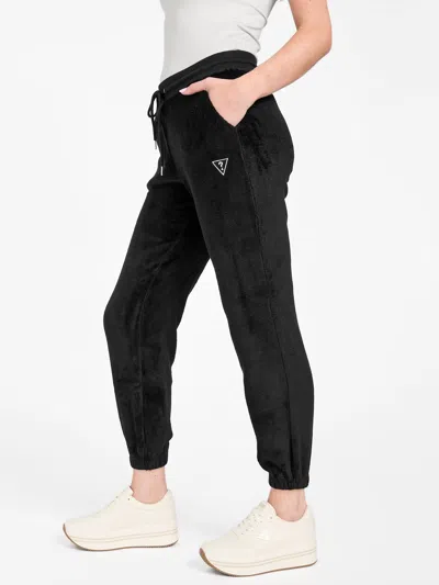 Guess Factory Lolly Sherpa Joggers In Black