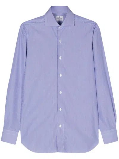 Shop Finamore 1925 Napoli Men's Shirts Blue