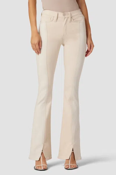 Hudson Barbara High-rise Bootcut Slit Hem Jean In Ecru Colorblock In Beige