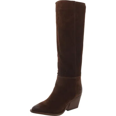 Steve Madden Devina Womens Suede Pull On Knee-high Boots In Multi
