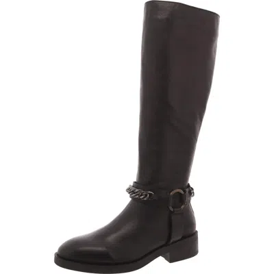 Steve Madden Quin Womens Leather Chain Knee-high Boots In Black