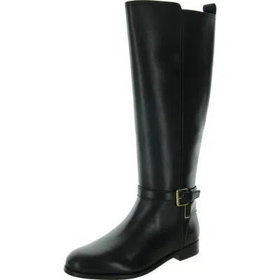 Ralph Lauren Blayke Womens Leather Tall Over-the-knee Boots In Black