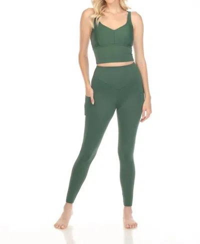 One Essence Yolanda Yoga Leggings In Forest Green In Green