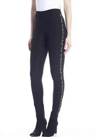 Iltm Peyton Animal Tape Pant In Black In Black